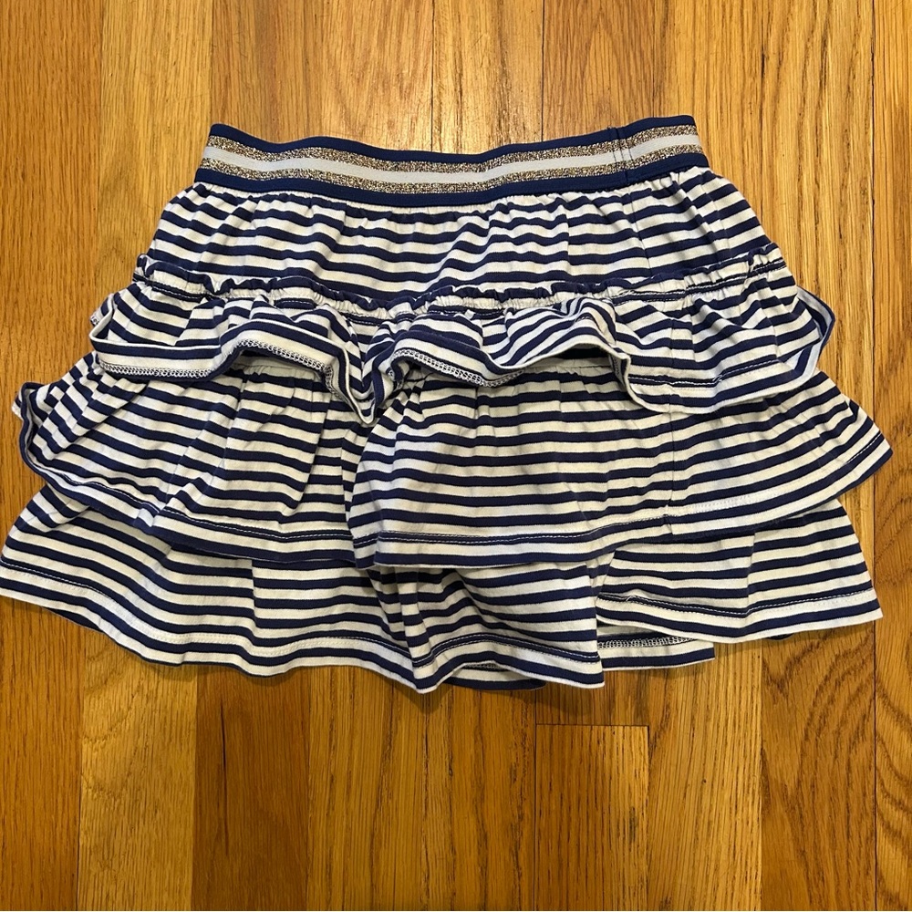 Mini Biden 4/5 Navy and White Striped Skort